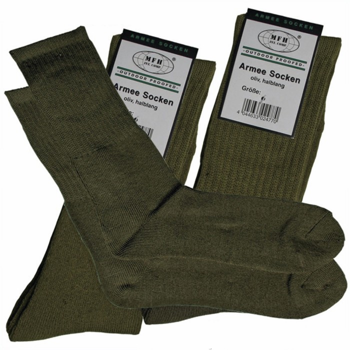 MFH Army Socken, oliv, halblang, 3er Pack